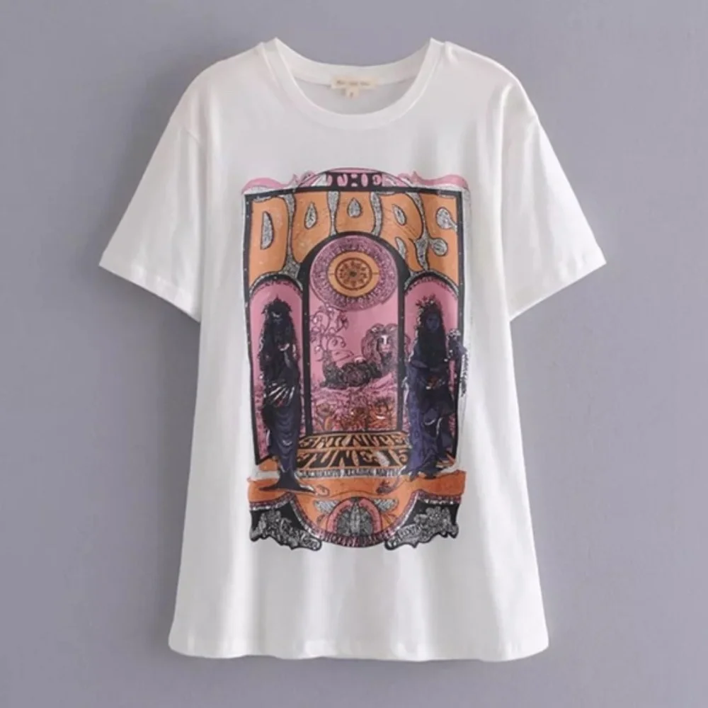 SOLD OUT White The Doors Rock Band Music Graphic Tee - Picture 2 of 2